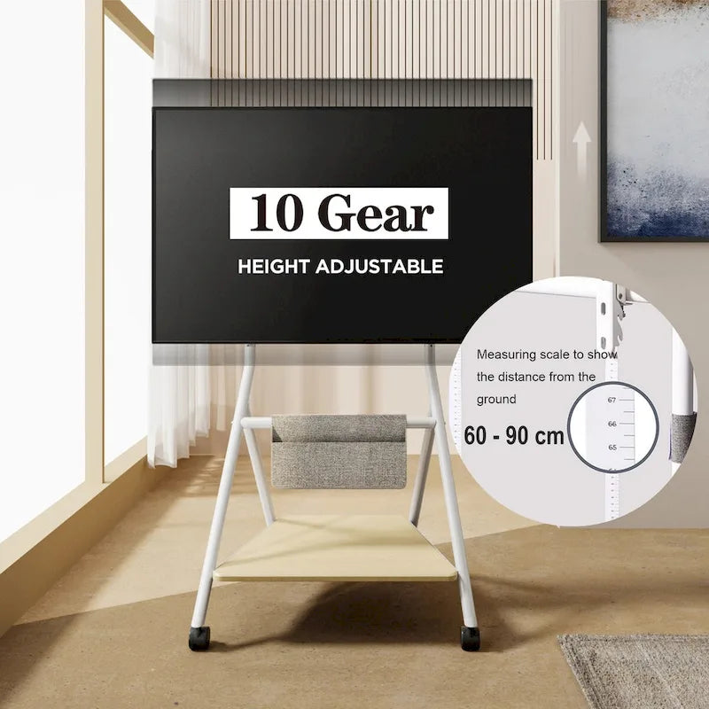 Chariot TV mobile FITUEYES pour bureau et salle de classe, meuble TV roulant avec roulettes pour TV de 45 à 88 pouces