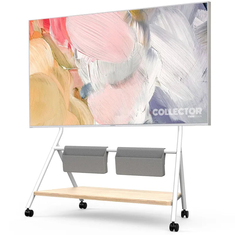 Chariot TV mobile FITUEYES pour bureau et salle de classe, meuble TV roulant avec roulettes pour TV de 45 à 88 pouces