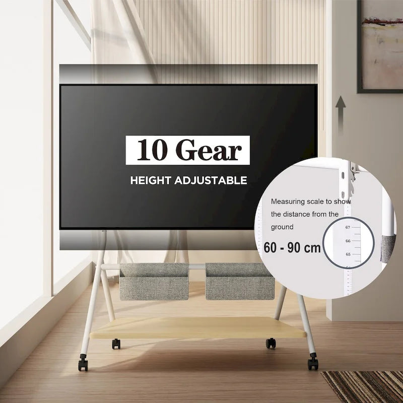Chariot TV mobile FITUEYES pour bureau et salle de classe, meuble TV roulant avec roulettes pour TV de 45 à 88 pouces