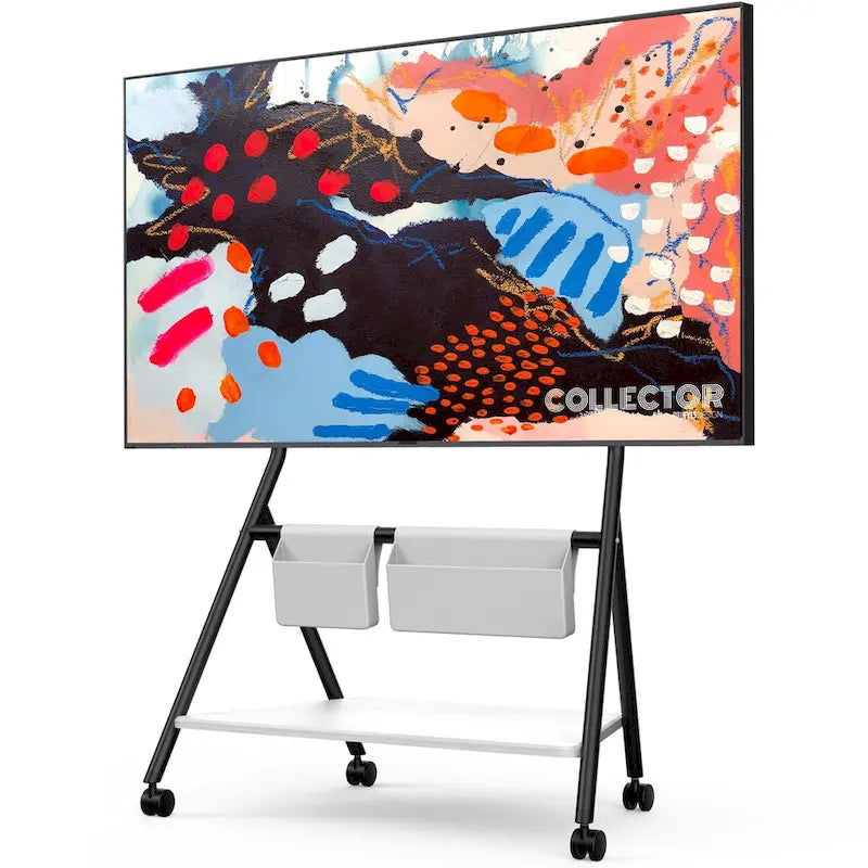 Chariot TV mobile FITUEYES pour bureau et salle de classe, meuble TV roulant avec roulettes pour TV de 45 à 88 pouces