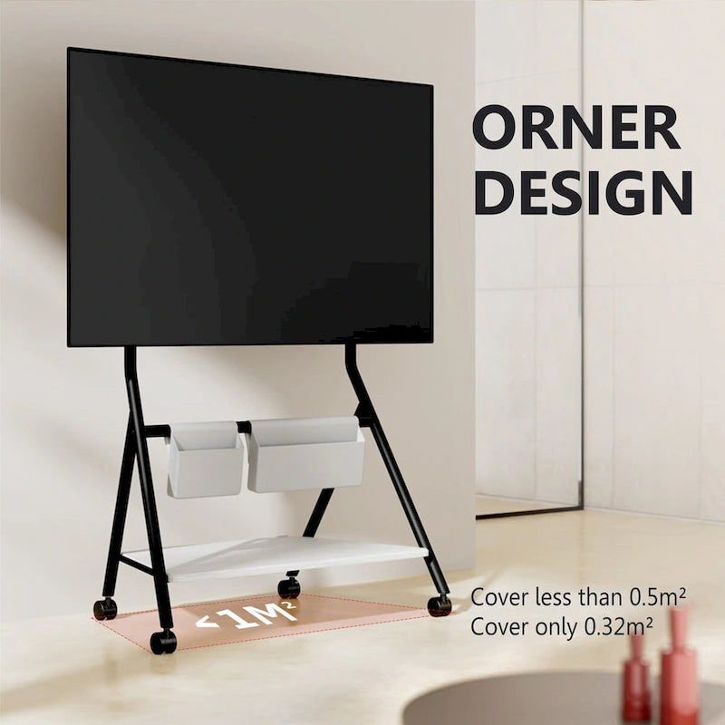 Chariot TV mobile FITUEYES pour bureau et salle de classe, meuble TV roulant avec roulettes pour TV de 45 à 88 pouces