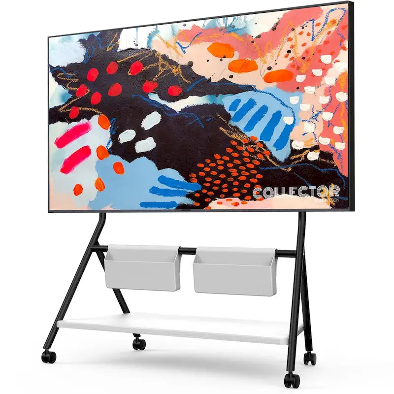 Chariot TV mobile FITUEYES pour bureau et salle de classe, meuble TV roulant avec roulettes pour TV de 45 à 88 pouces