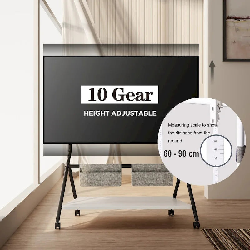 Chariot TV mobile FITUEYES pour bureau et salle de classe, meuble TV roulant avec roulettes pour TV de 45 à 88 pouces