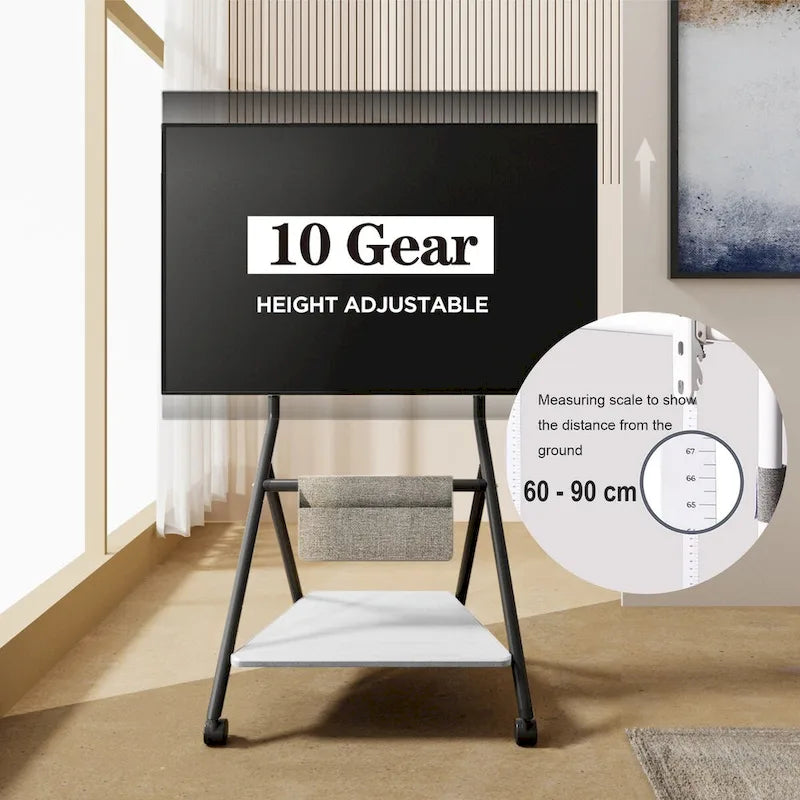 Chariot TV mobile FITUEYES pour bureau et salle de classe, meuble TV roulant avec roulettes pour TV de 45 à 88 pouces