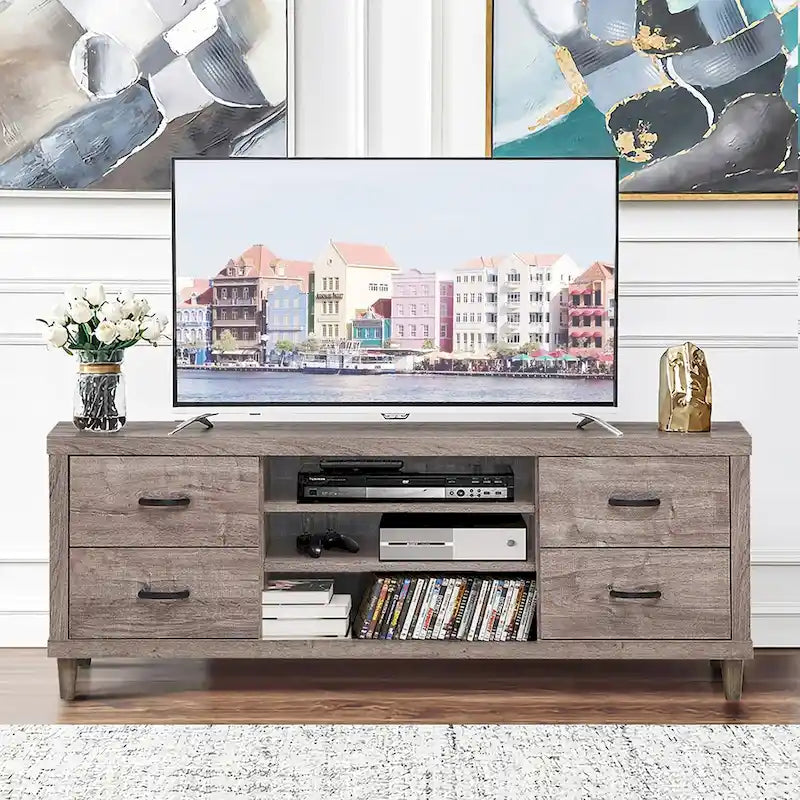 Meuble TV Costway pour téléviseur jusqu'à 65 pouces avec rangement - Voir détails