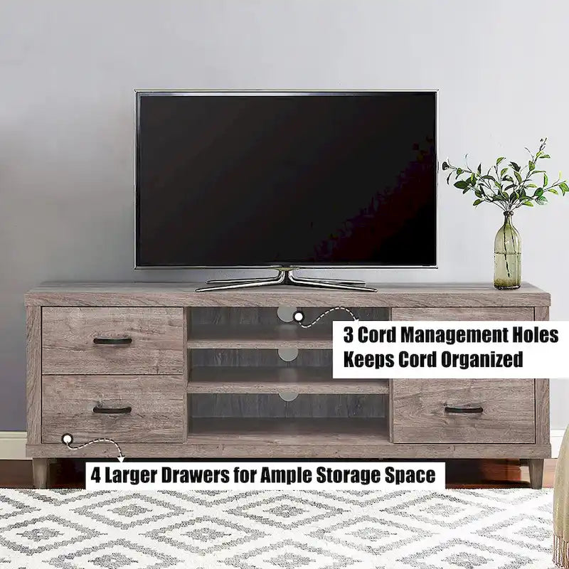 Meuble TV Costway pour téléviseur jusqu'à 65 pouces avec rangement - Voir détails