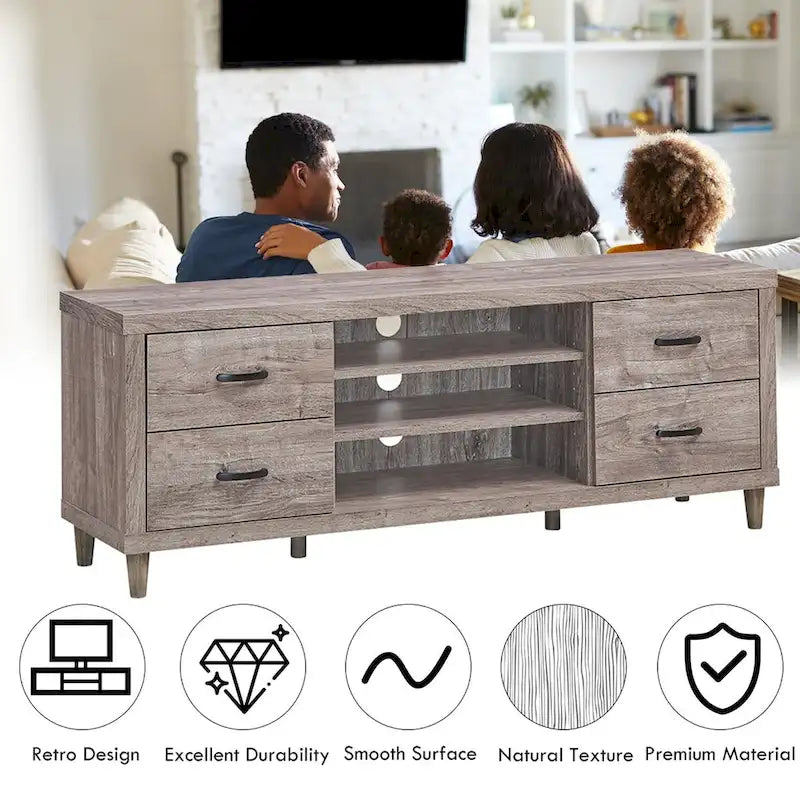 Meuble TV Costway pour téléviseur jusqu'à 65 pouces avec rangement - Voir détails