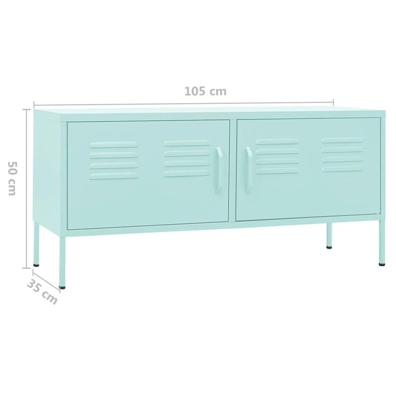 vidaXL Meuble TV Meuble de Rangement Buffet Console TV Meuble Multimédia Armoire en Acier - 105 x 35 x 50 cm