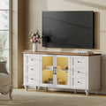 Meuble TV WAMPAT de style rustique avec portes coulissantes en bois de grange, meuble de rangement, console multimédia pour téléviseurs jusqu'à 65 pouces