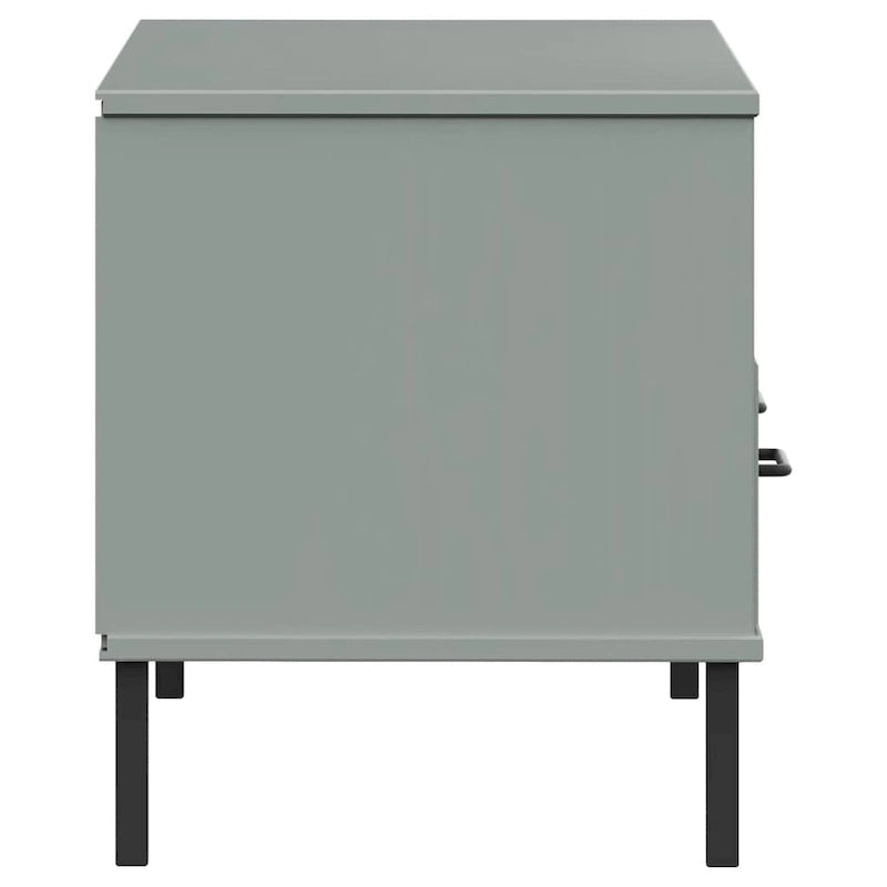 vidaXL Meuble TV Meuble console TV avec pieds en métal Bois massif Pin OSLO - 106 x 40 x 46,5 cm