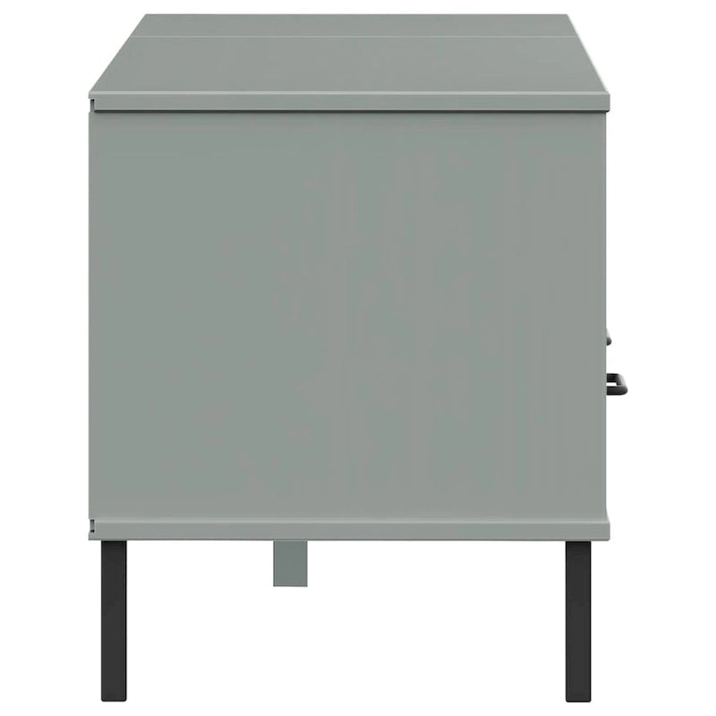 vidaXL Meuble TV Meuble console TV avec pieds en métal Bois de pin massif OSLO - 158 x 40 x 46,5 cm