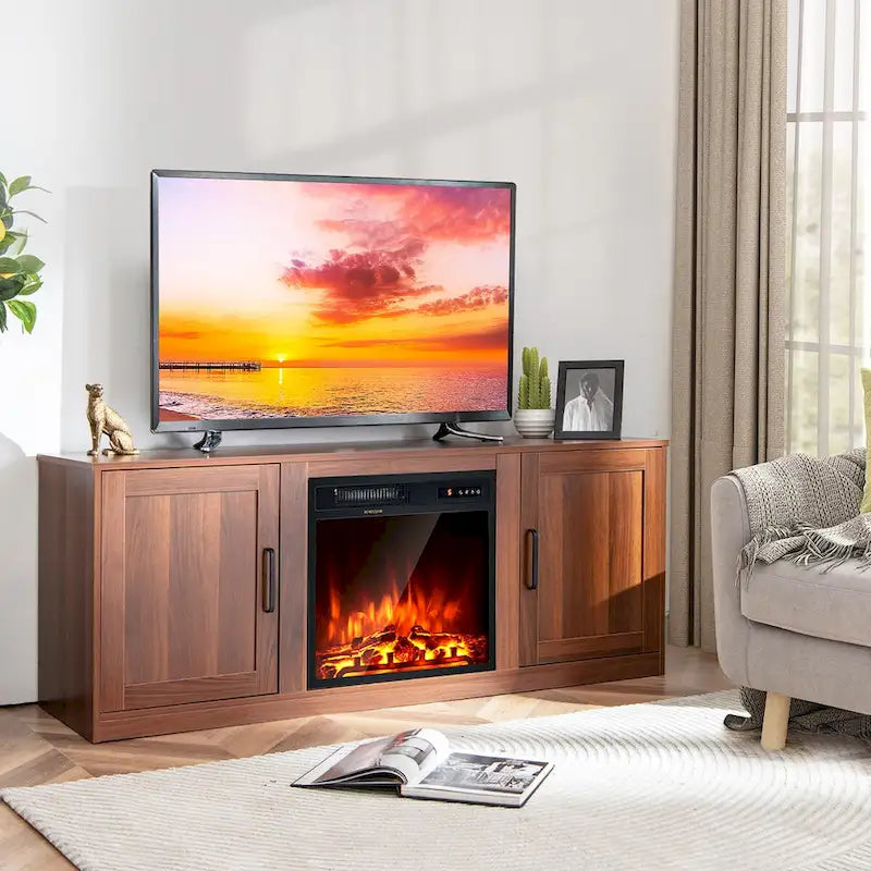 Meuble TV Costway 58" avec cheminée électrique 18"
