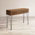 Table de canapé American Vintage en manguier massif – Tiroirs d'apothicaire, 46 po L