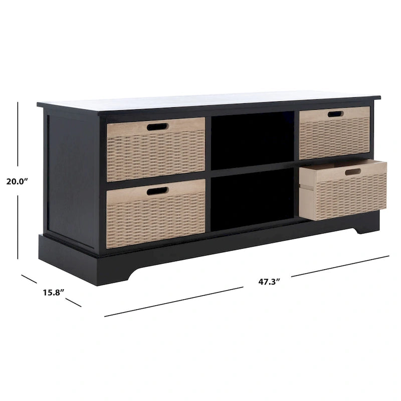 Meuble TV avec rangement Britni de SAFAVIEH - 47,3 l x 15,8 L x 20 H - 47Wx16Px20H