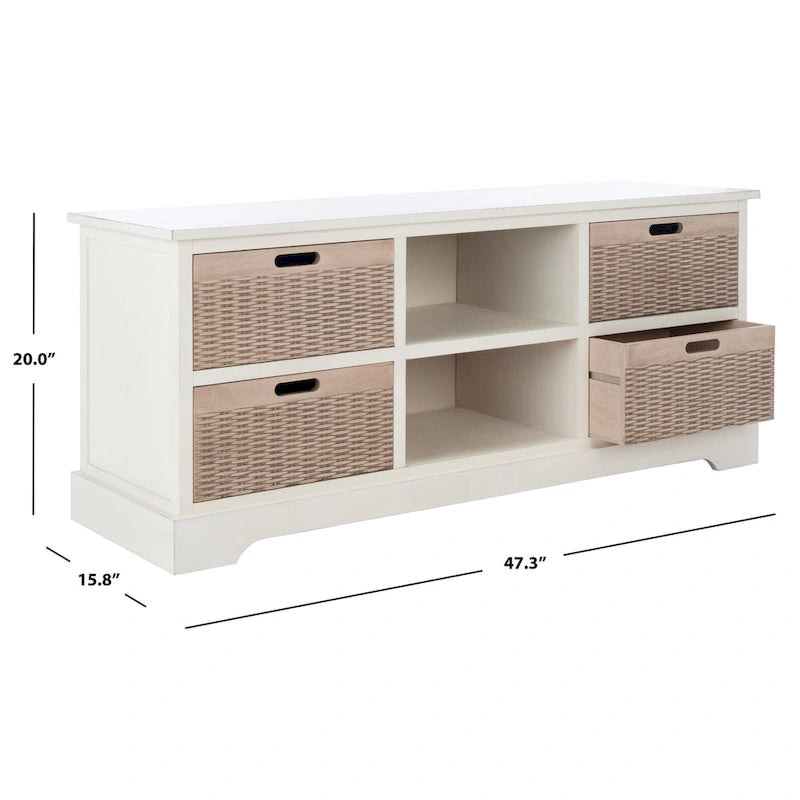 Meuble TV avec rangement Britni de SAFAVIEH - 47,3 l x 15,8 L x 20 H - 47Wx16Px20H