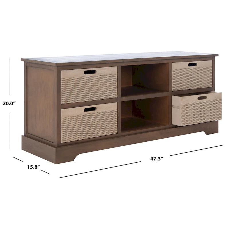 Meuble TV avec rangement Britni de SAFAVIEH - 47,3 l x 15,8 L x 20 H - 47Wx16Px20H