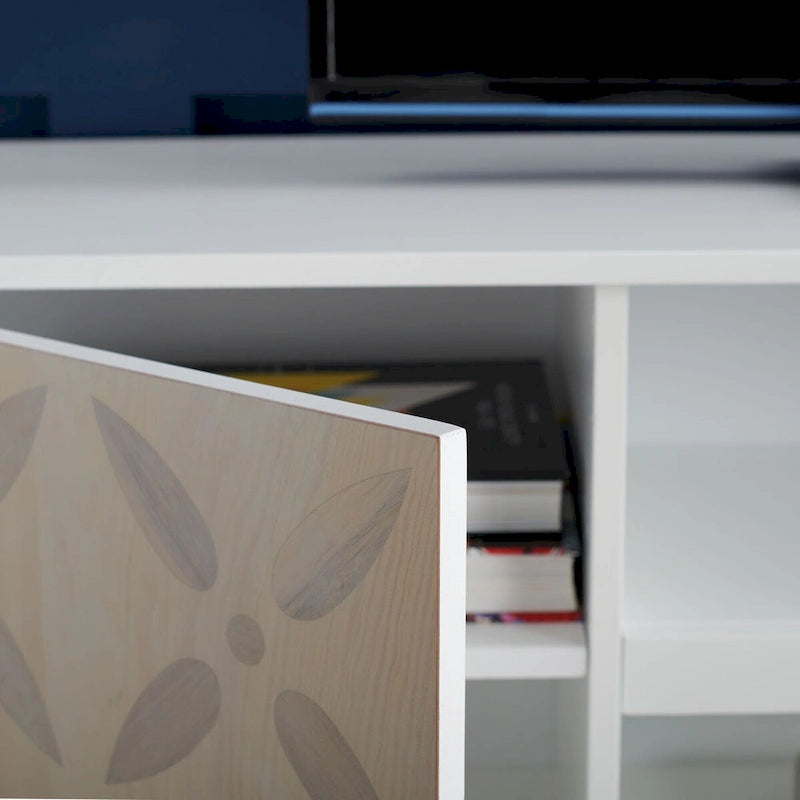 Meuble TV à 3 étagères à motifs SAFAVIEH Krysta - 54 L x 15 P x 22 H - 54Lx15Px22H