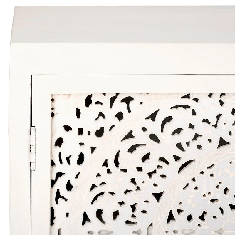 Meuble TV SAFAVIEH Ciji 2 étagères 2 portes (pour écran plat jusqu'à 60 pouces) – 139,7 cm L x 38,1 cm P x 66,04 cm H – 55"l x 15"p x 26"H