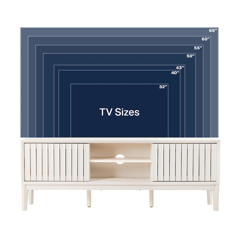 Meuble TV de ferme Damien de 58 po avec 3 rangements et porte coulissante, convient aux téléviseurs jusqu'à 65 po, avec gestion des câbles, par JONATHAN Y - 58