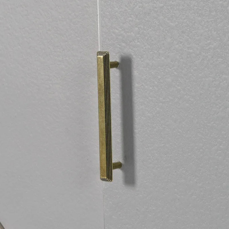 Îlot de cuisine rétro en MDF sur roulettes avec abattant et porte-serviettes