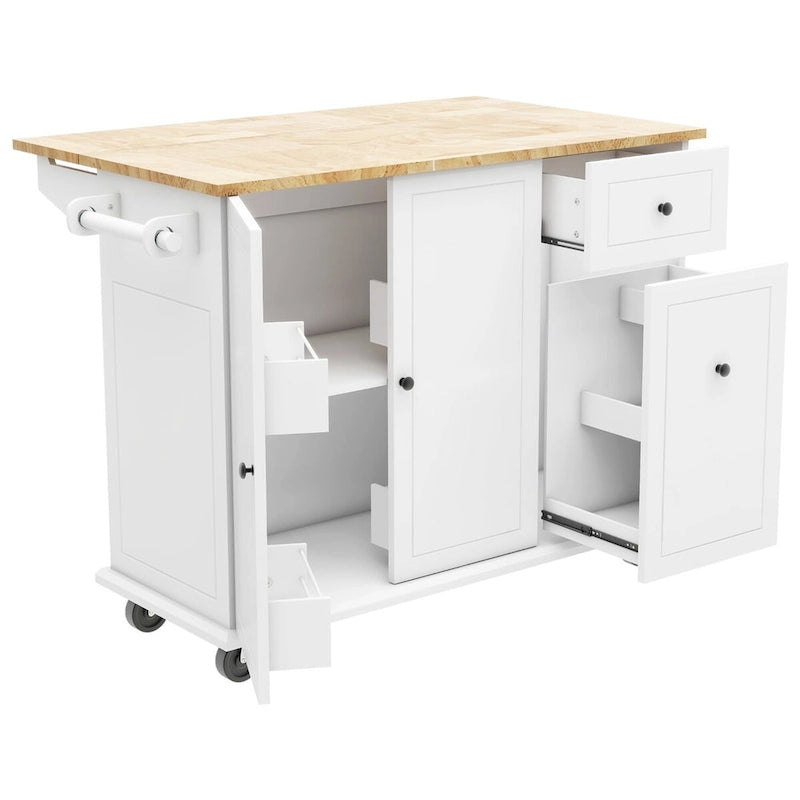 Chariot de cuisine roulant de 53,9 de largeur avec abattant