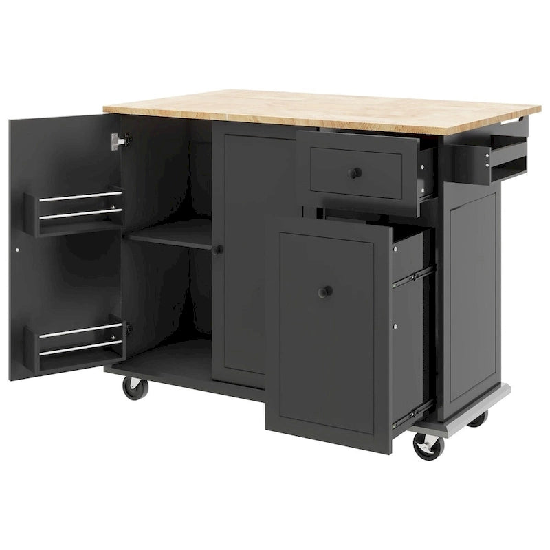 Chariot de cuisine roulant de 53,9 de largeur avec abattant