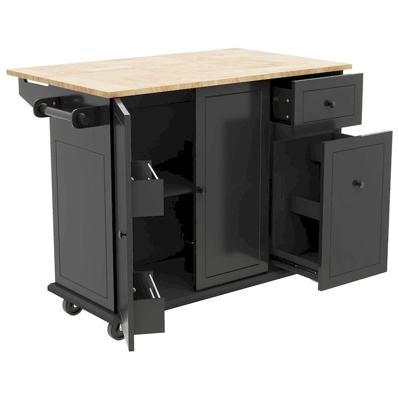 Chariot de cuisine roulant de 53,9 de largeur avec abattant