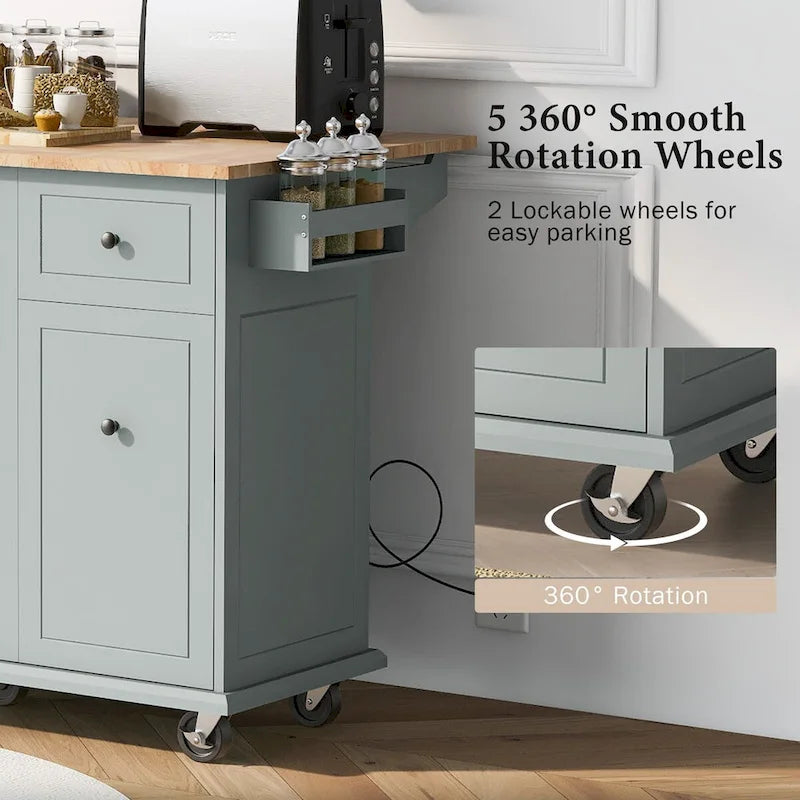 Chariot de Cuisine Roulant de 53,9 cm de Large avec Étagère de Rangement Interne et Organisateur de Placard Coulissant à 3 Niveaux