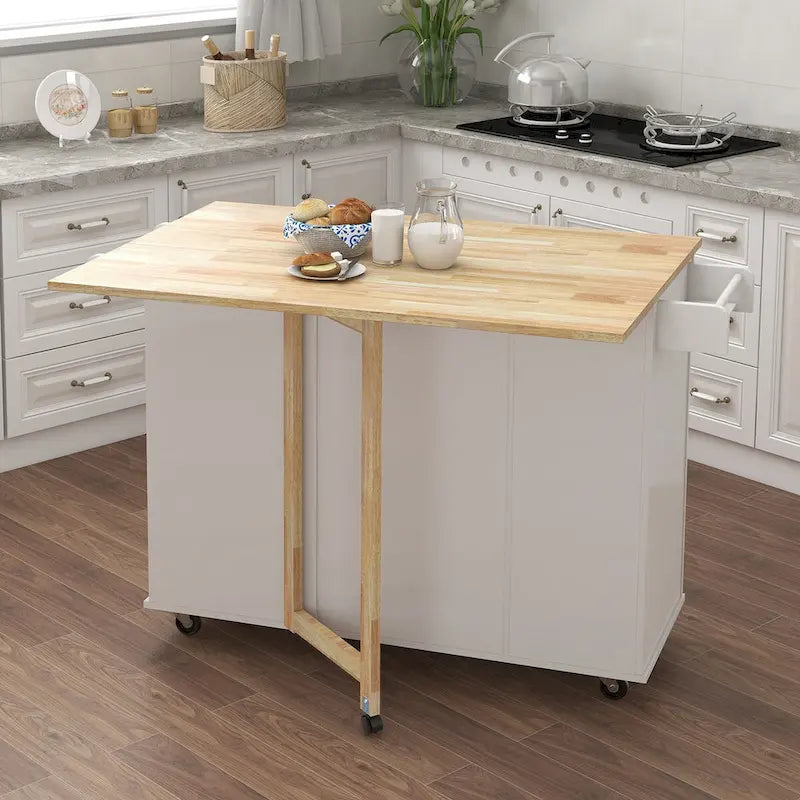 Îlot de cuisine multifonctionnel et desserte/buffet avec porte-épices et porte-serviettes
