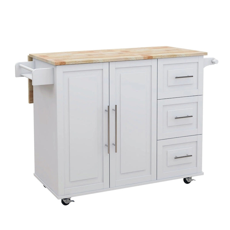 Îlot de cuisine multifonctionnel et desserte/buffet avec porte-épices et porte-serviettes