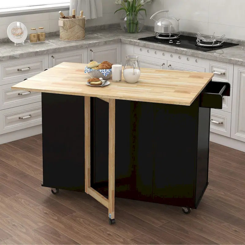 Îlot de cuisine multifonctionnel et desserte/buffet avec porte-épices et porte-serviettes