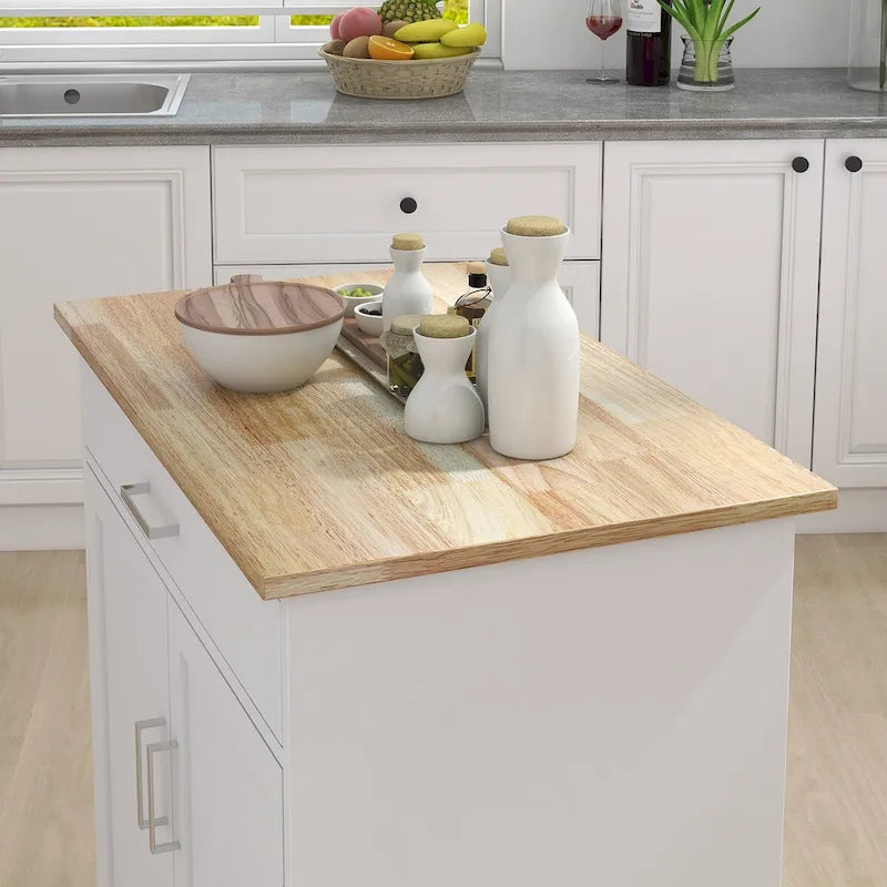 Table/Buffet/Bahut d'îlot de cuisine avec roulettes verrouillables et porte-serviettes