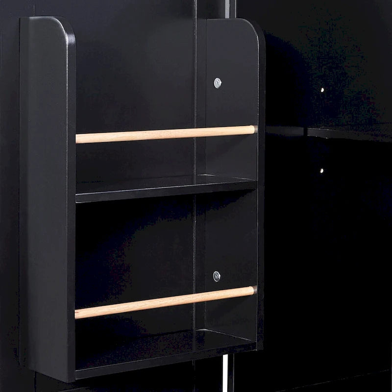 Îlot de cuisine de 127 cm de large avec 3 tiroirs, 2 étagères coulissantes et un support de rangement interne