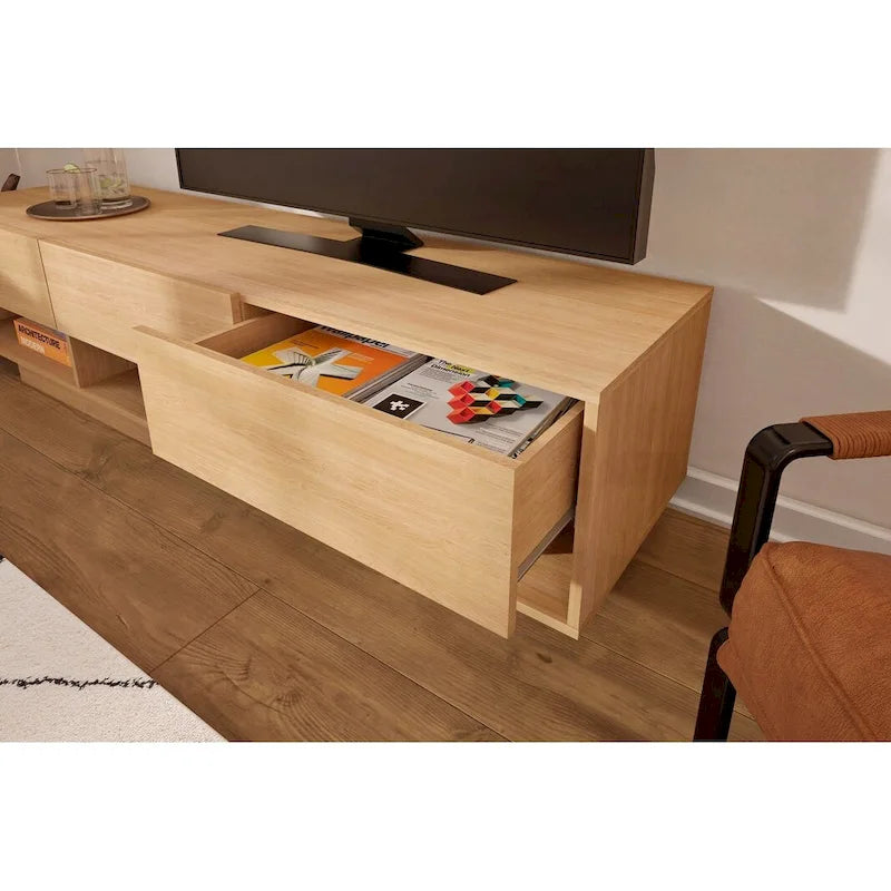 Meuble TV à 3 tiroirs Nexera Stereo, 72 po, noir