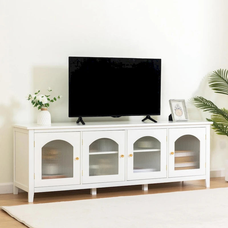 Meuble TV élégant de 71 pouces, meuble de divertissement, support TV