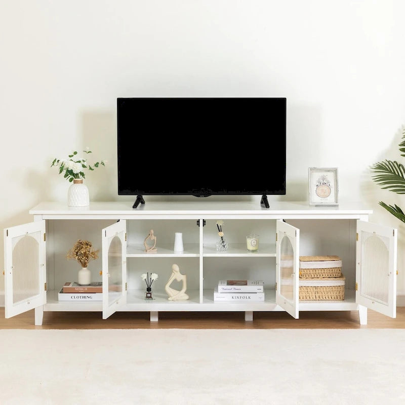 Meuble TV élégant de 71 pouces, meuble de divertissement, support TV