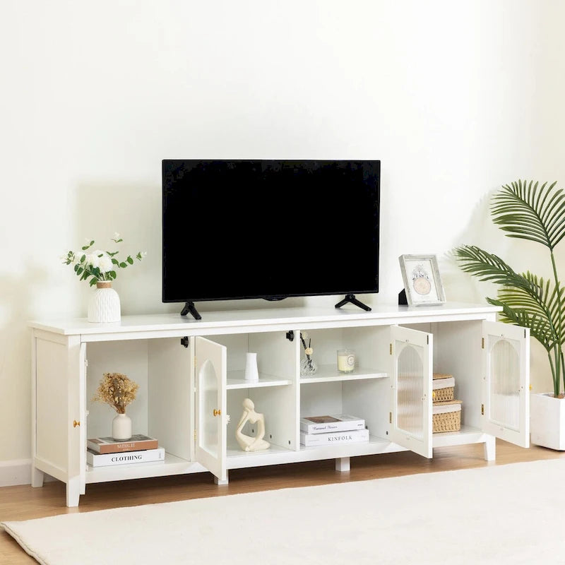 Meuble TV élégant de 71 pouces, meuble de divertissement, support TV