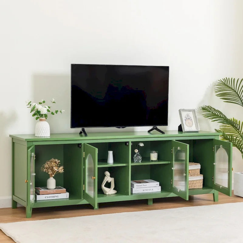 Meuble TV élégant de 71 pouces, meuble de divertissement, support TV