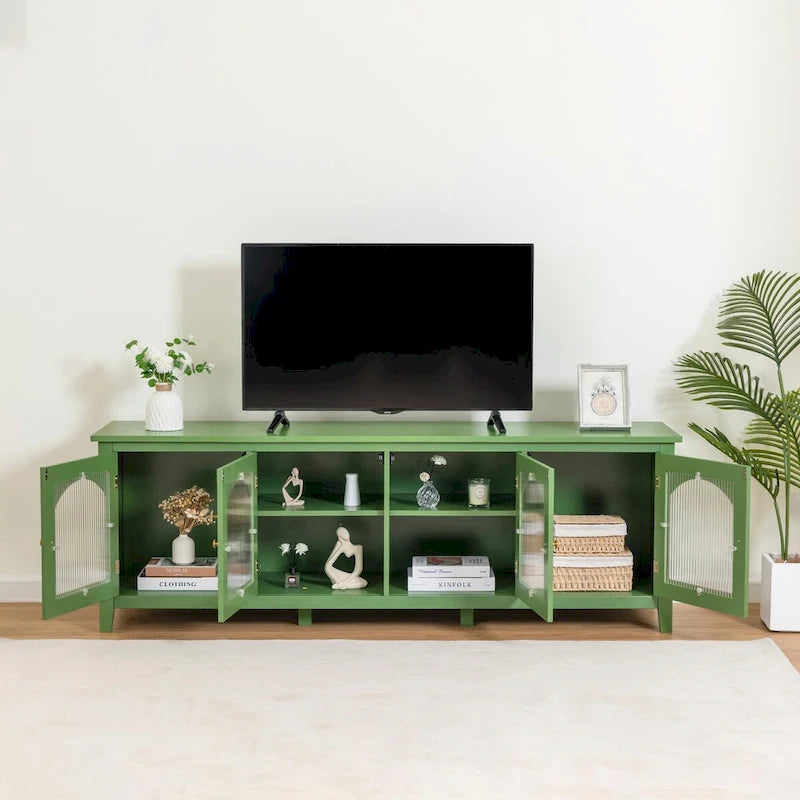 Meuble TV élégant de 71 pouces, meuble de divertissement, support TV