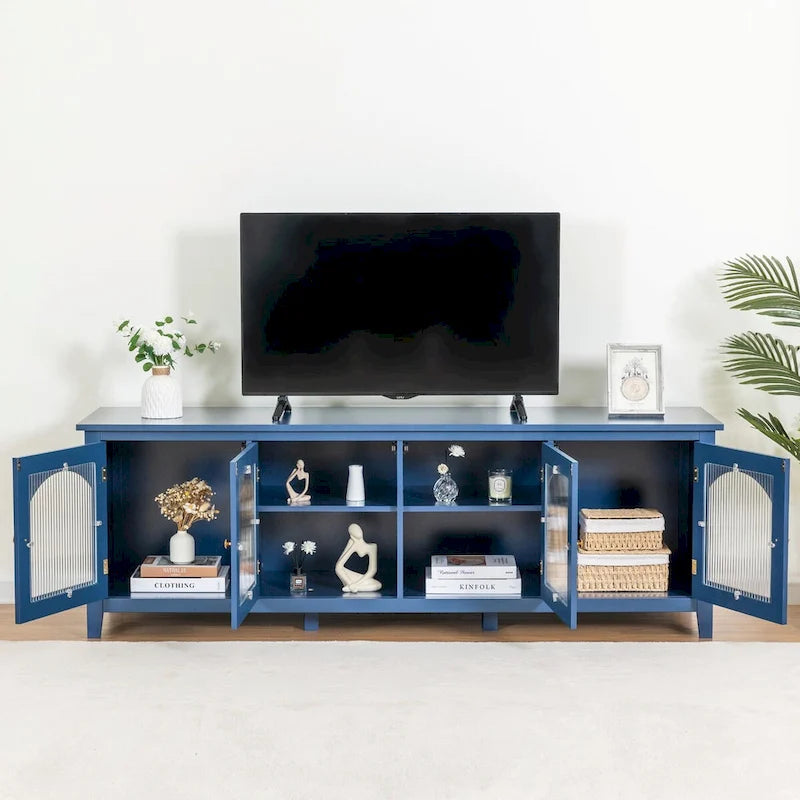 Meuble TV élégant de 71 pouces, meuble de divertissement, support TV