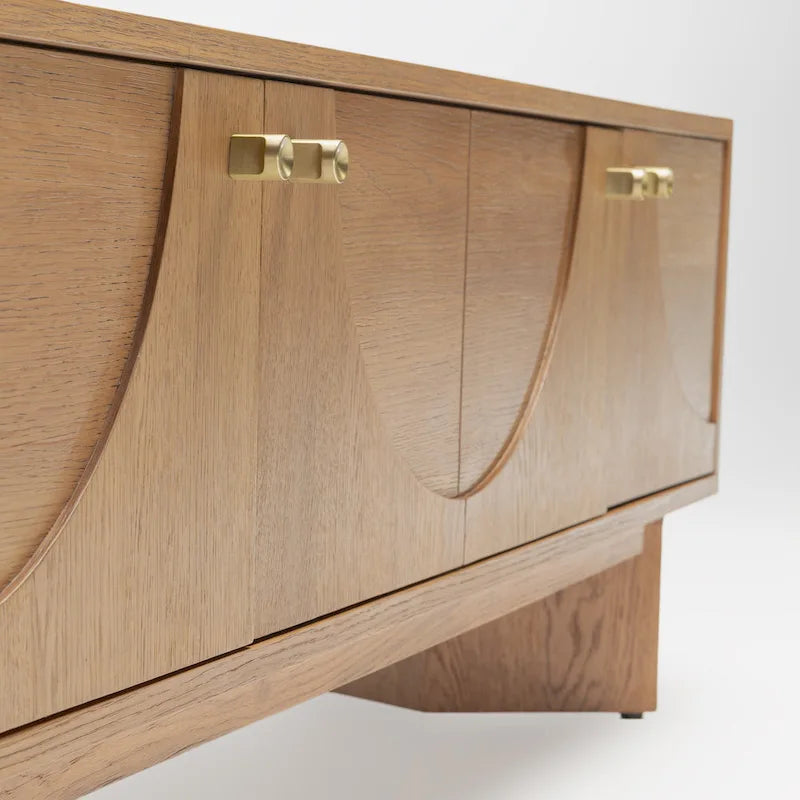 Meuble TV Zahra en bois de chêne Studio London pour centre de divertissement en bois