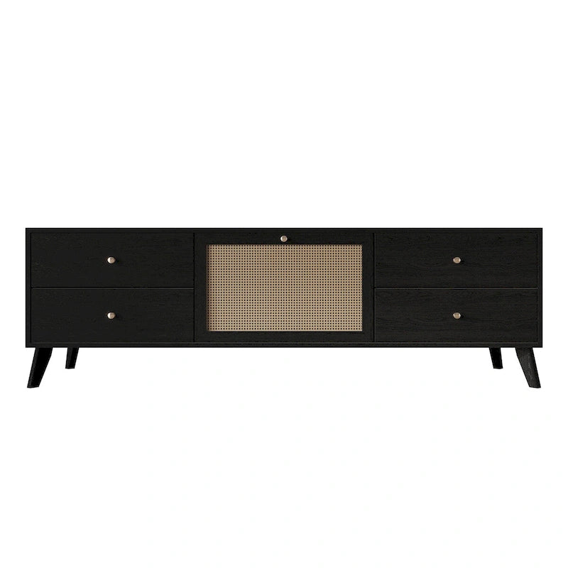 Meuble TV console moderne du milieu du siècle CraftPorch, noir