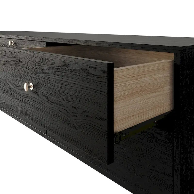Meuble TV console moderne du milieu du siècle CraftPorch, noir