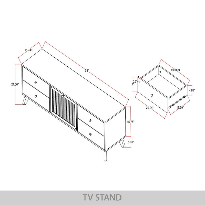 Meuble TV console moderne du milieu du siècle CraftPorch, noir