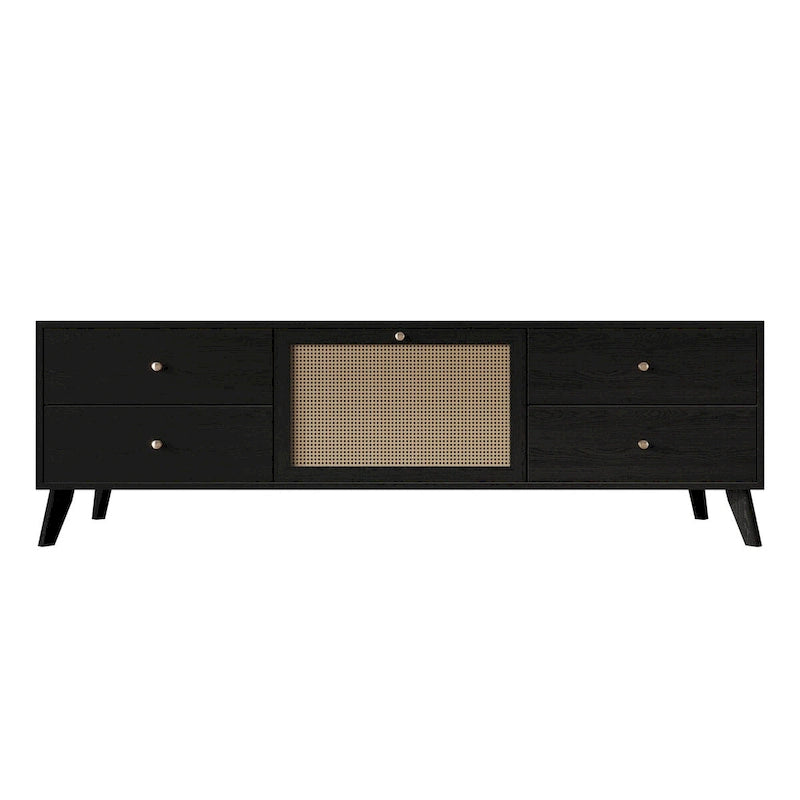 Meuble TV console moderne du milieu du siècle CraftPorch, noir