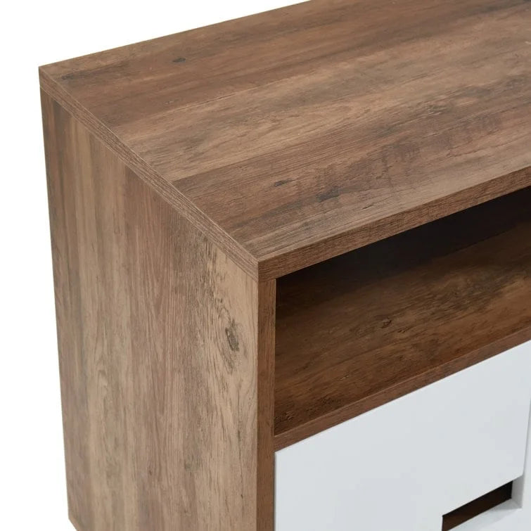 Meuble TV console multimédia en bois de 60 po, meuble de divertissement classique