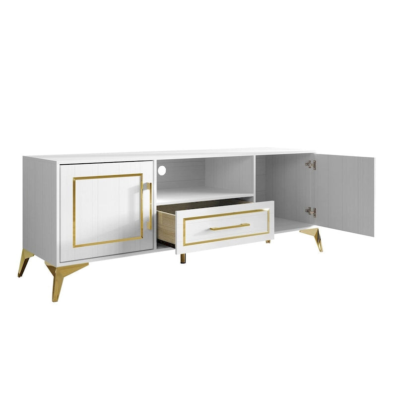 Meuble TV contemporain CraftPorch blanc - n/a