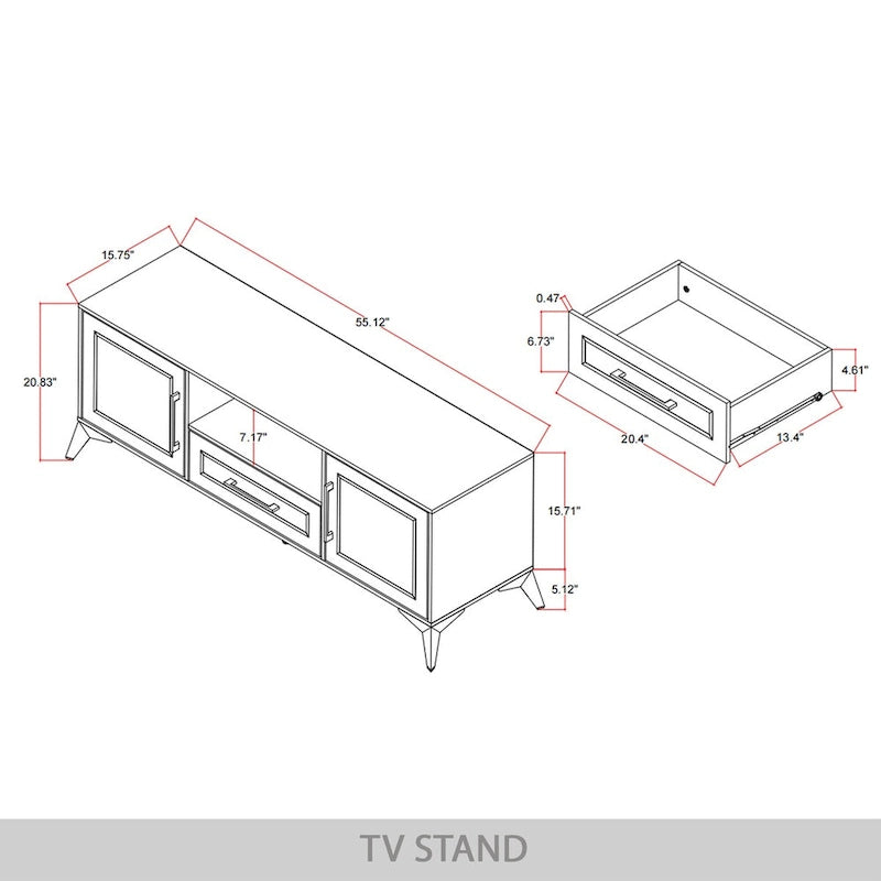 Meuble TV contemporain CraftPorch blanc - n/a
