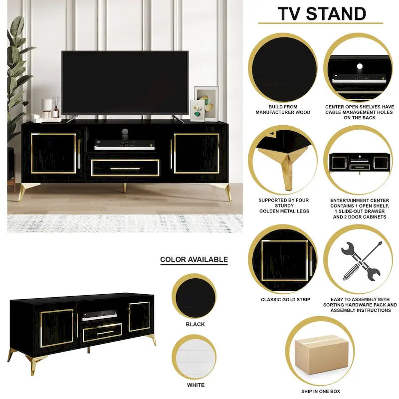 Meuble TV contemporain CraftPorch blanc - n/a