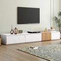 Meuble TV pour téléviseurs jusqu'à 88", Meuble TV modulable moderne avec 4 tiroirs de rangement